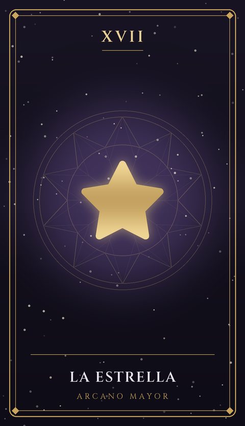 Carta de La Estrella en el software de tarot Obsidian Tarot